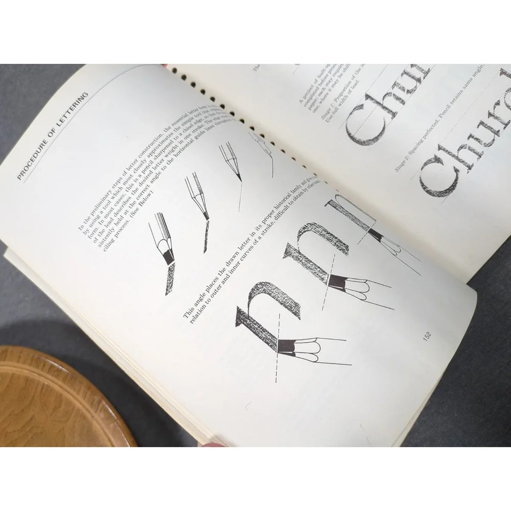 1966 Type & Lettering William Longyear‎  VTG Revised 4th Edition Spiral Bound HC